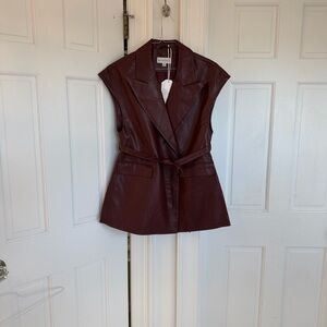 Women's Burgundy Sleeveless Vest